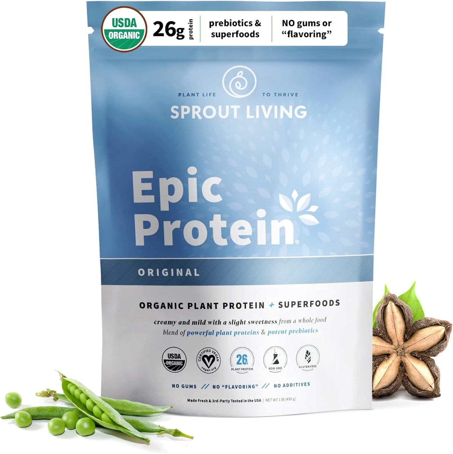 Plant Based Protein & Superfoods Powder, Original, Unflavored | Organic Protein