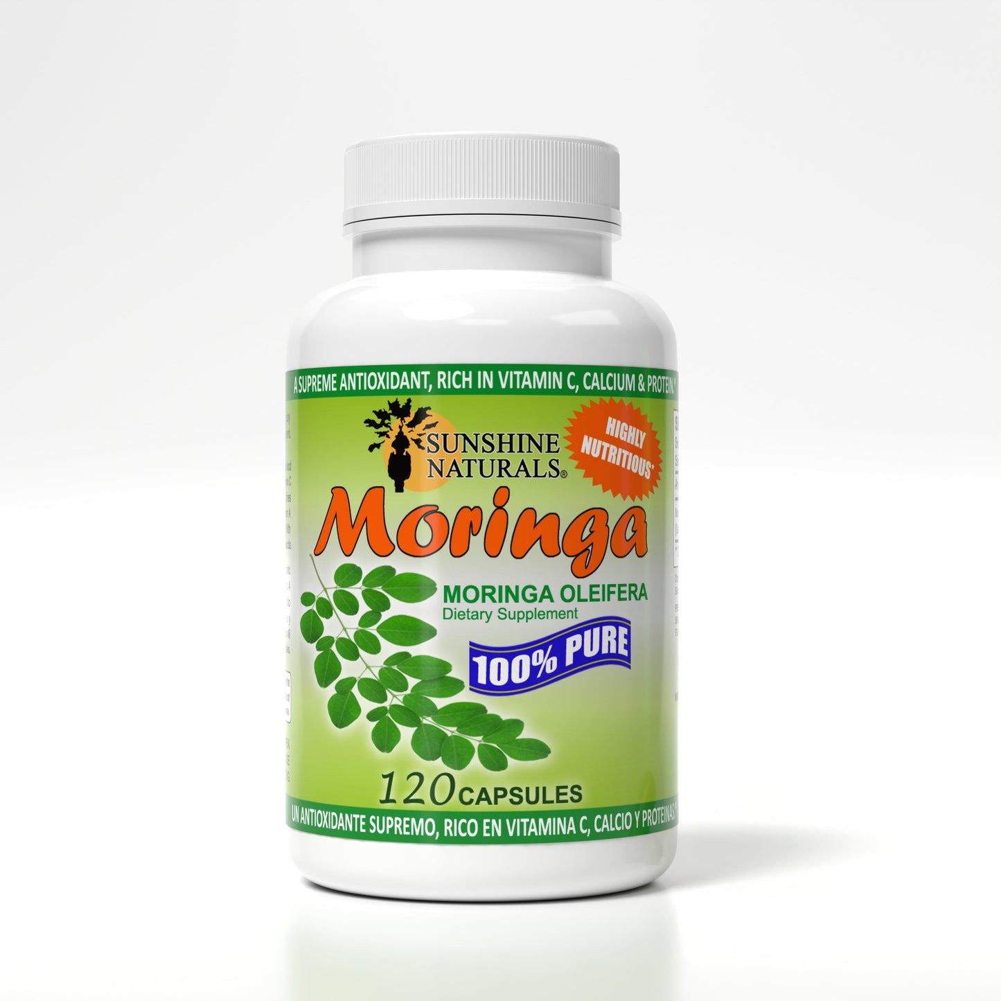 Pure Moringa Leaf Capsules, 120 Count