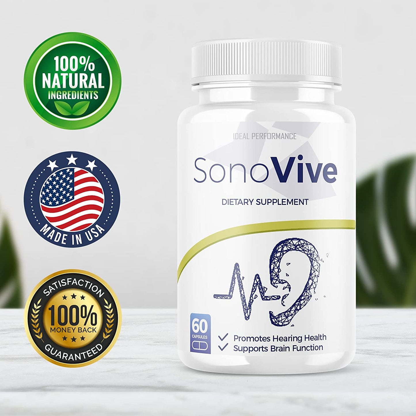 Sonovive Capsules Hearing Supplement Sonovia (60 Capsules)