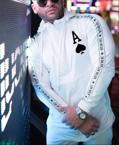 Men'S Personalized Hoodie Tracksuit 2 Piece Outfit Casual Long Sleeve Sweat Suit Full Zip Sports Jogging Suits