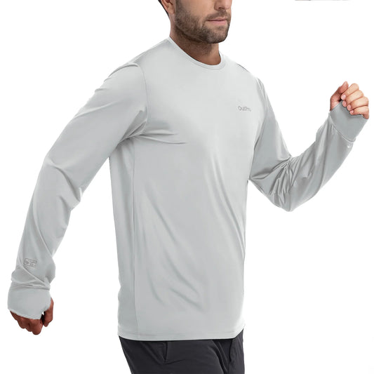 Men'S Rash Guards UPF 50+ Sun UV Protection Clothing Mens Workout Shirts Fishing Long Sleeve Swimwear Rashguard UV Athletic Mens Workout Tops Activewear Quick Dry T-Shirt Gray XL