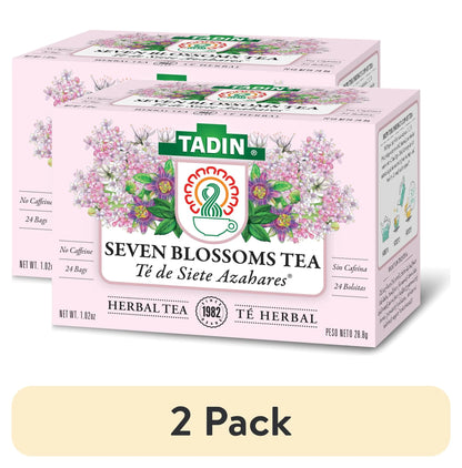 (2 Pack)  Seven Blossoms Tea, Herbal Tea, Caffeine-Free Tea, Herbal Tea Bags, 24 Count, Pack of 1