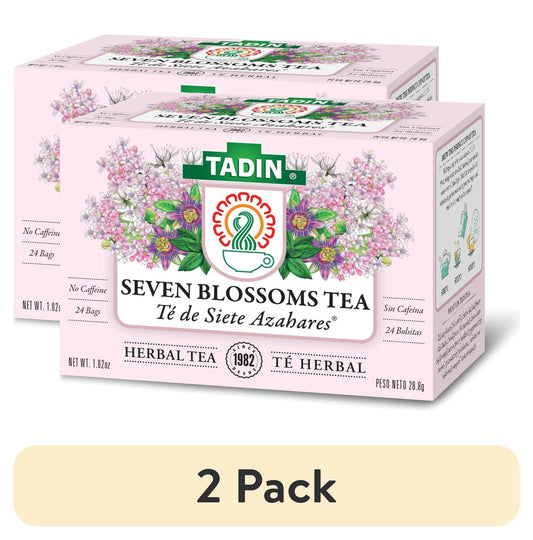 (2 Pack)  Seven Blossoms Tea, Herbal Tea, Caffeine-Free Tea, Herbal Tea Bags, 24 Count, Pack of 1