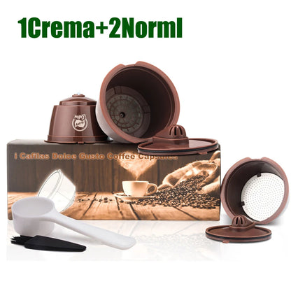 Icafilas Reutilizables Coffee Capsule for Nescafe Dolce Gusto Refill Crema Plastic Dolci Gusto Coffee Filter with Metal Mesh