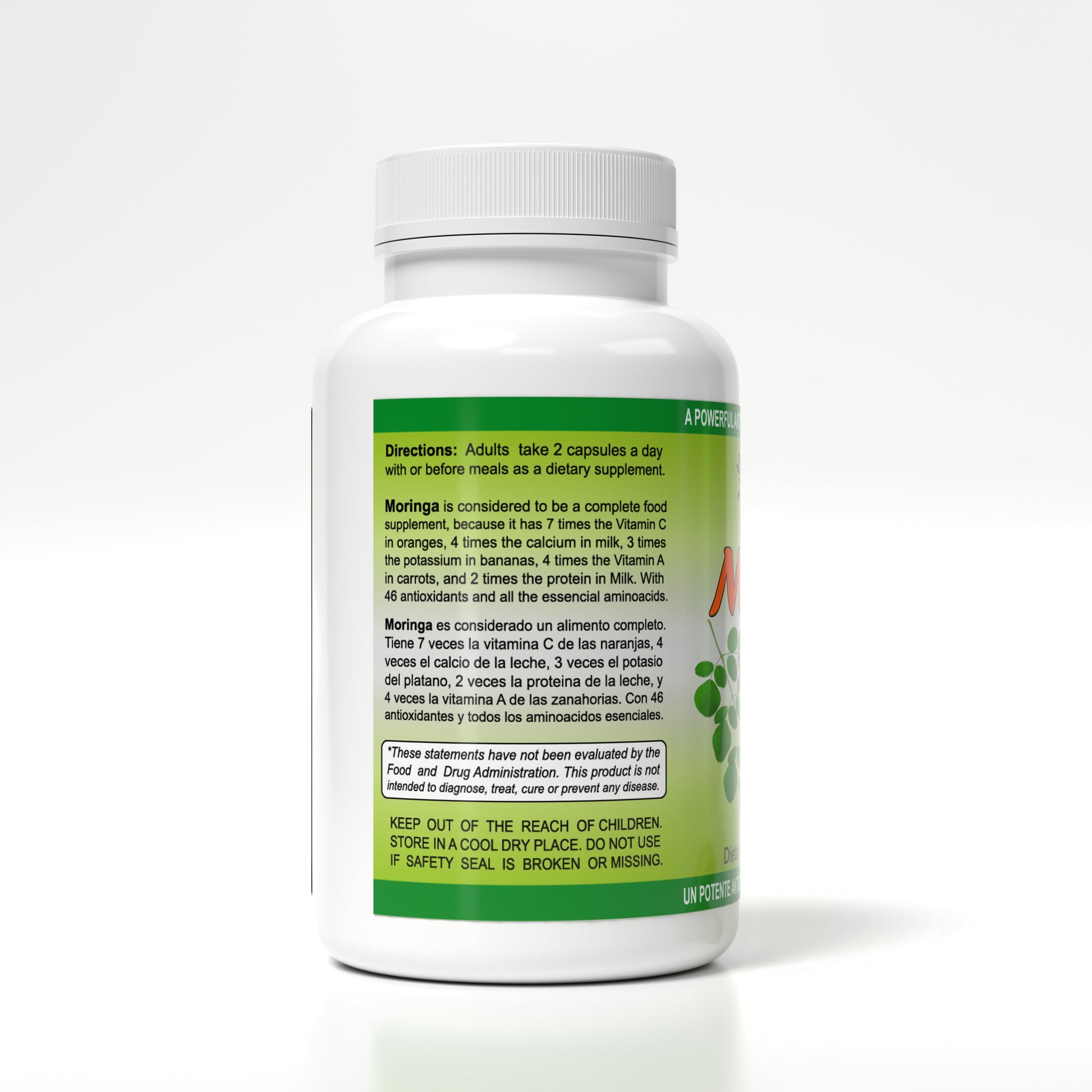 Pure Moringa Leaf Capsules, 120 Count