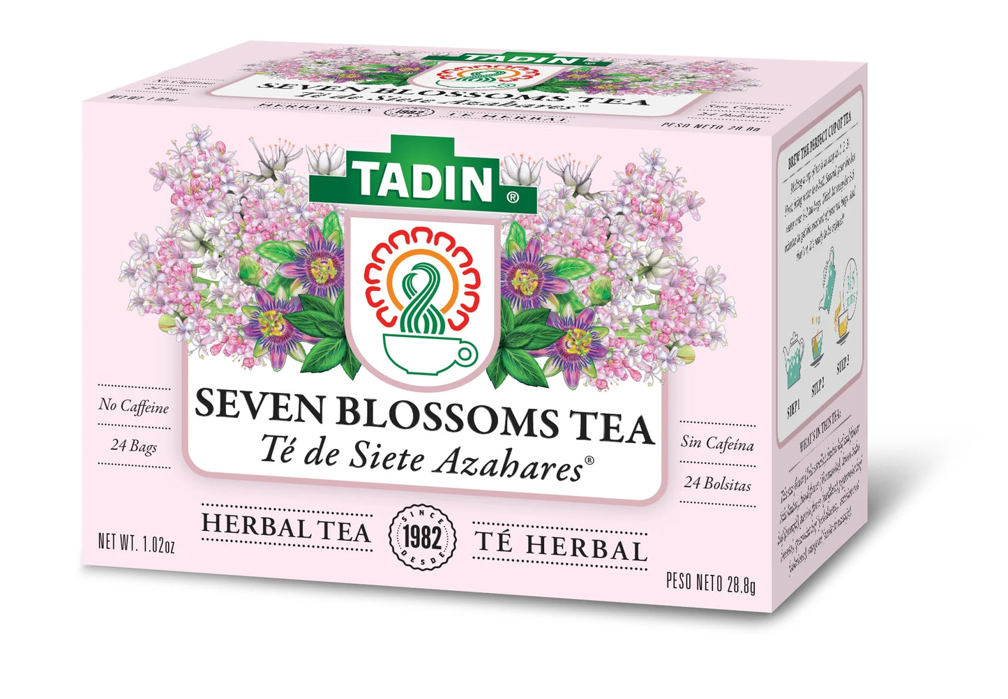 (2 Pack)  Seven Blossoms Tea, Herbal Tea, Caffeine-Free Tea, Herbal Tea Bags, 24 Count, Pack of 1