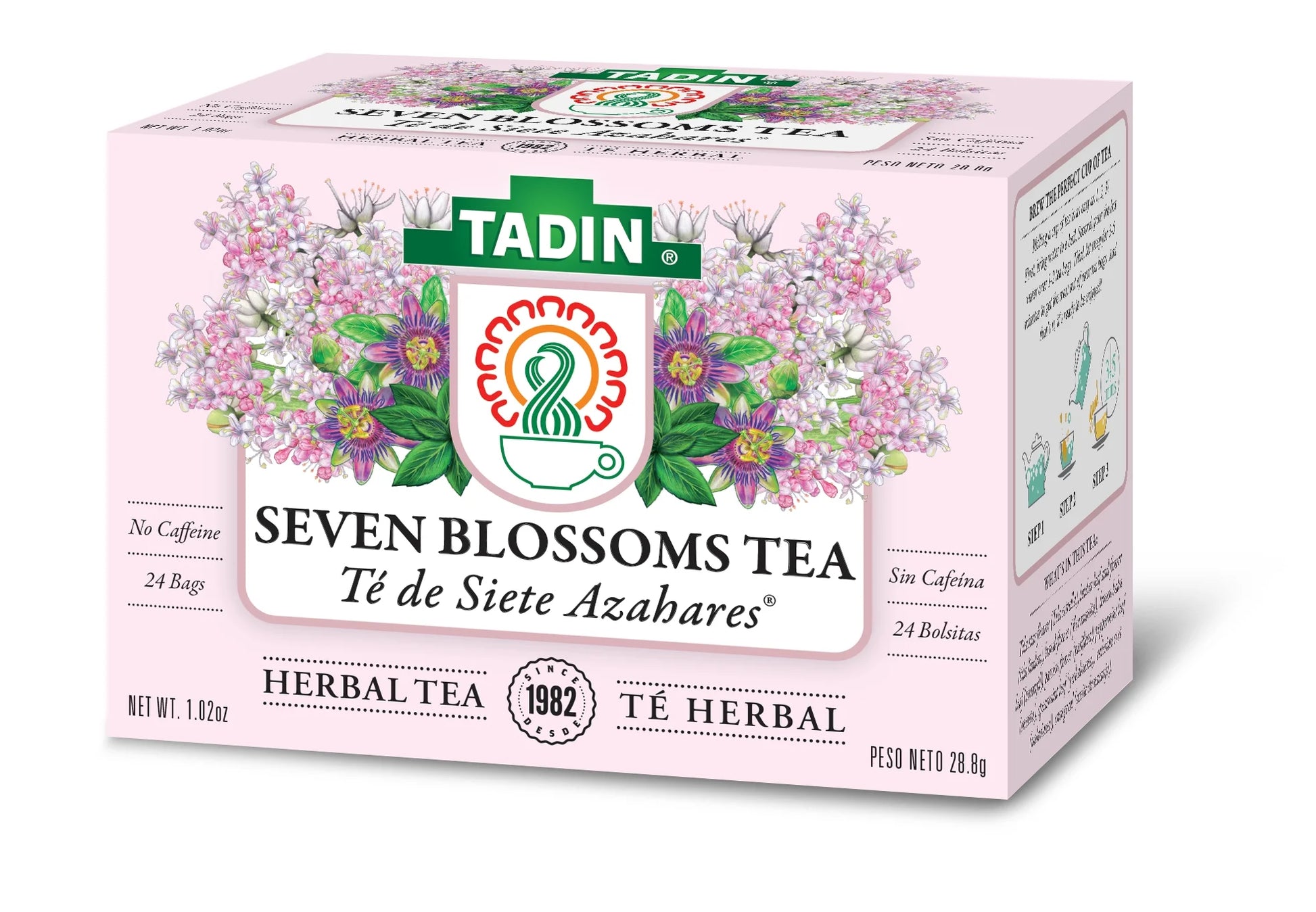 (2 Pack)  Seven Blossoms Tea, Herbal Tea, Caffeine-Free Tea, Herbal Tea Bags, 24 Count, Pack of 1