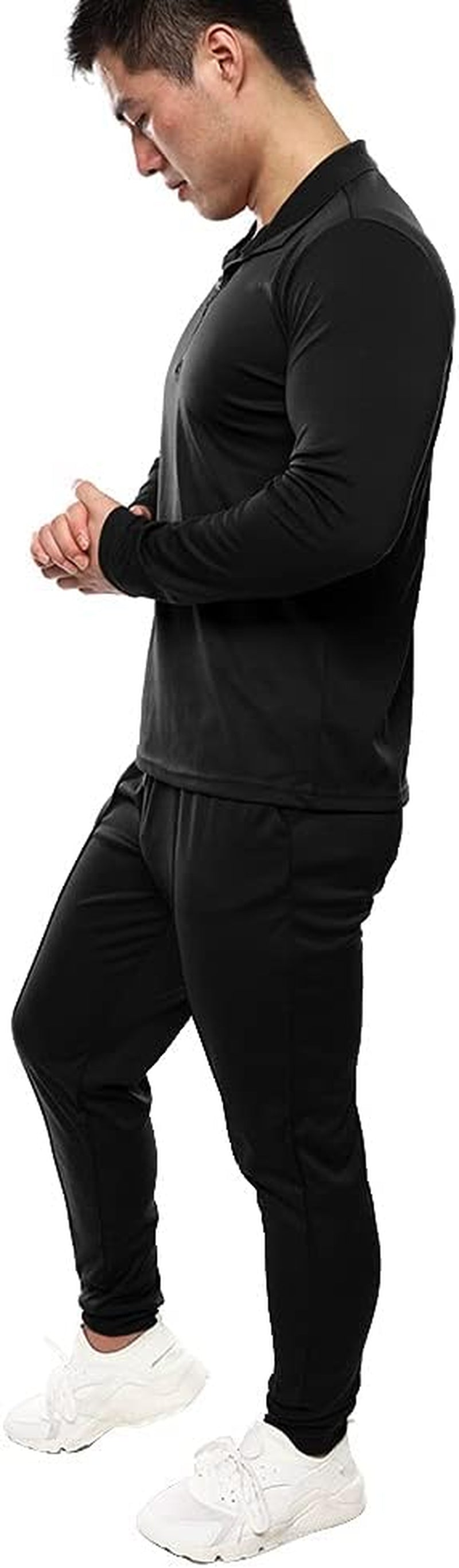 Men'S Fall Casual 2 Pieces Jogging Suits - Solid Color Zipper Long Sleeve Sweatshirt and Sweatpant Sports Tracksuit