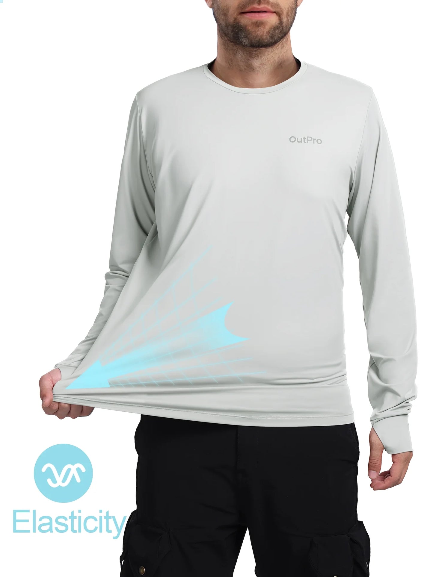 Men'S Rash Guards UPF 50+ Sun UV Protection Clothing Mens Workout Shirts Fishing Long Sleeve Swimwear Rashguard UV Athletic Mens Workout Tops Activewear Quick Dry T-Shirt Gray XL