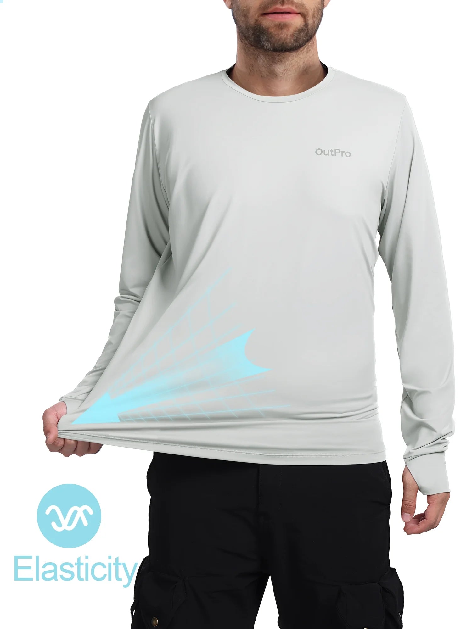 Men'S Rash Guards UPF 50+ Sun UV Protection Clothing Mens Workout Shirts Fishing Long Sleeve Swimwear Rashguard UV Athletic Mens Workout Tops Activewear Quick Dry T-Shirt Gray XL