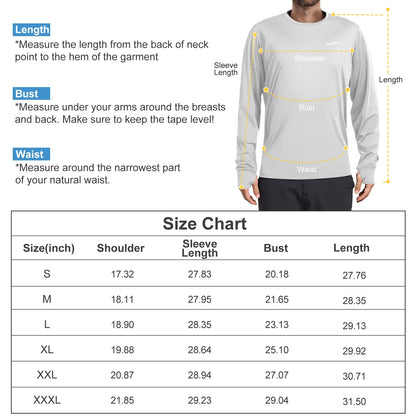 Men'S Rash Guards UPF 50+ Sun UV Protection Clothing Mens Workout Shirts Fishing Long Sleeve Swimwear Rashguard UV Athletic Mens Workout Tops Activewear Quick Dry T-Shirt Gray XL