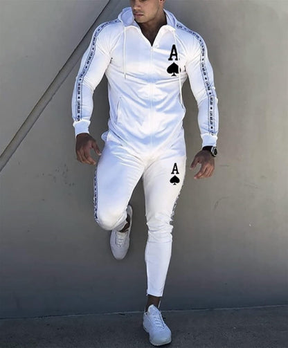 Men'S Personalized Hoodie Tracksuit 2 Piece Outfit Casual Long Sleeve Sweat Suit Full Zip Sports Jogging Suits