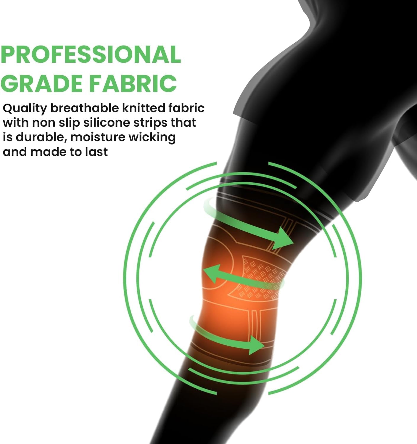 Knee Brace for Women & Men - Knee Compression Sleeve for Knee Pain, Knee Support. Knee Brace for Meniscus Tear, ACL, and Arthritis with Side Stabilizers & Gel Pads. 5 Sizes Single Pack