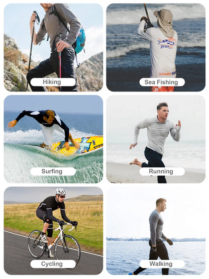 Men'S Rash Guards UPF 50+ Sun UV Protection Clothing Mens Workout Shirts Fishing Long Sleeve Swimwear Rashguard UV Athletic Mens Workout Tops Activewear Quick Dry T-Shirt Gray XL