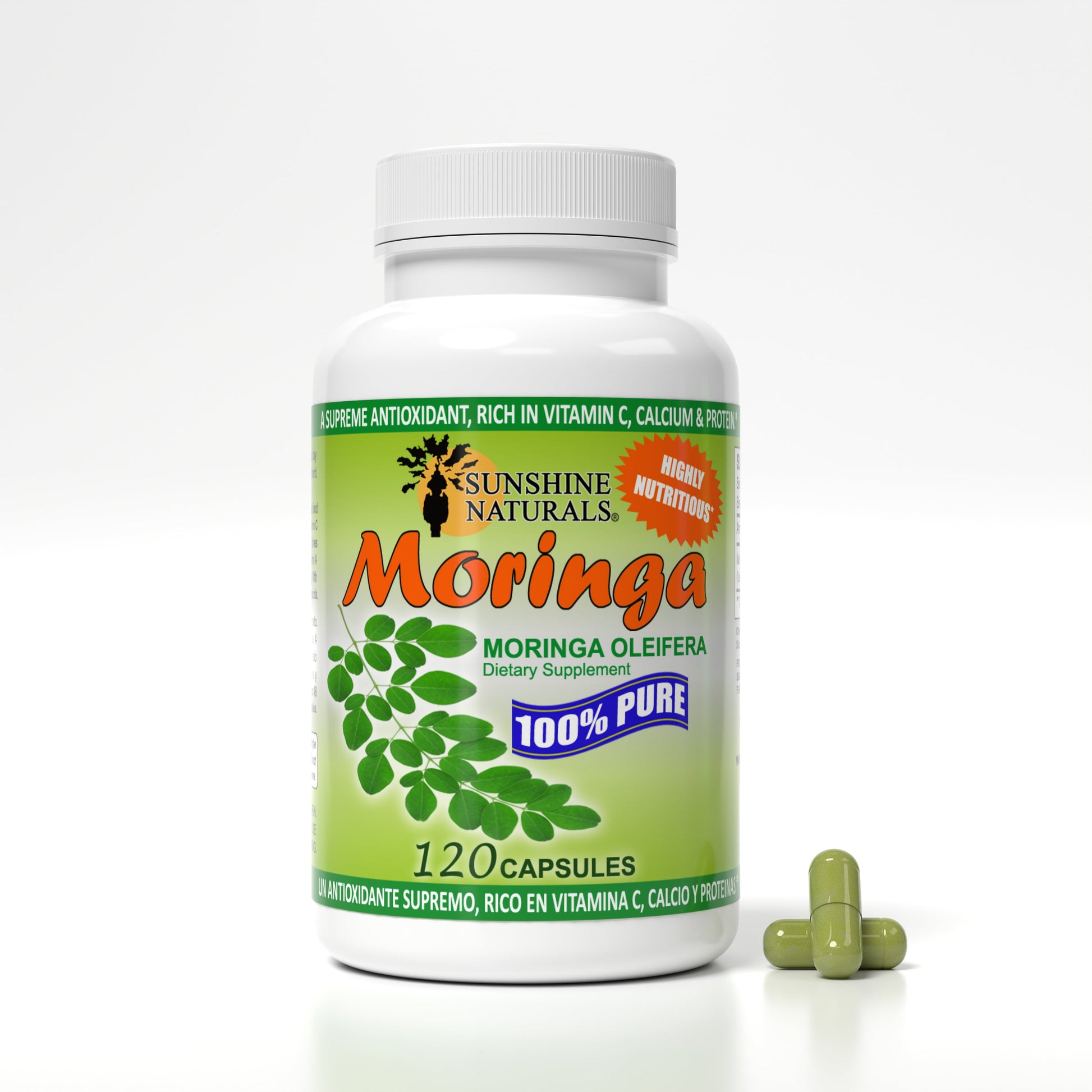 Pure Moringa Leaf Capsules, 120 Count